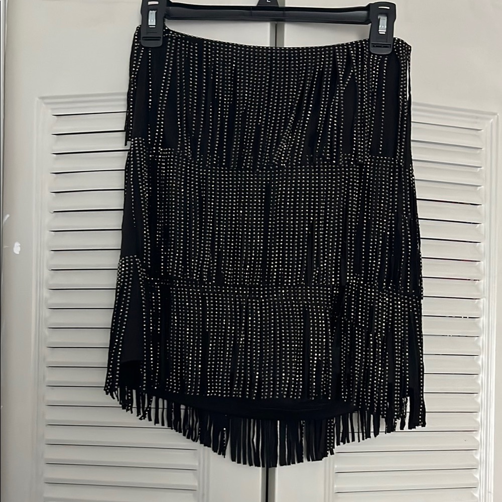Elegant Black Beaded Skirt